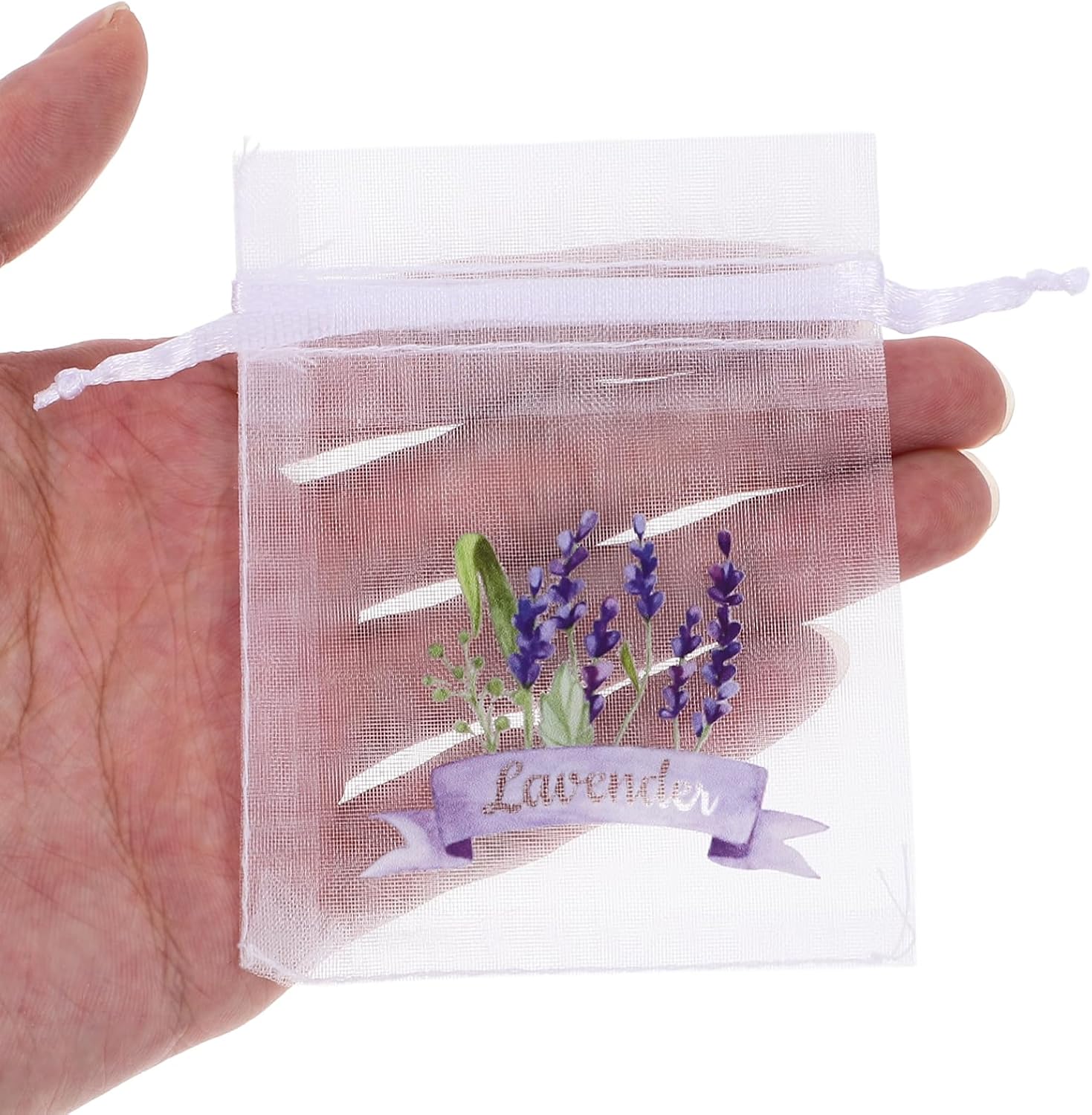 ABOOFAN 20pcs Empty Lavender Sachet Bags Organza Gauze Bags Small Drawstring Jewelry Pouches Party Favor Candy