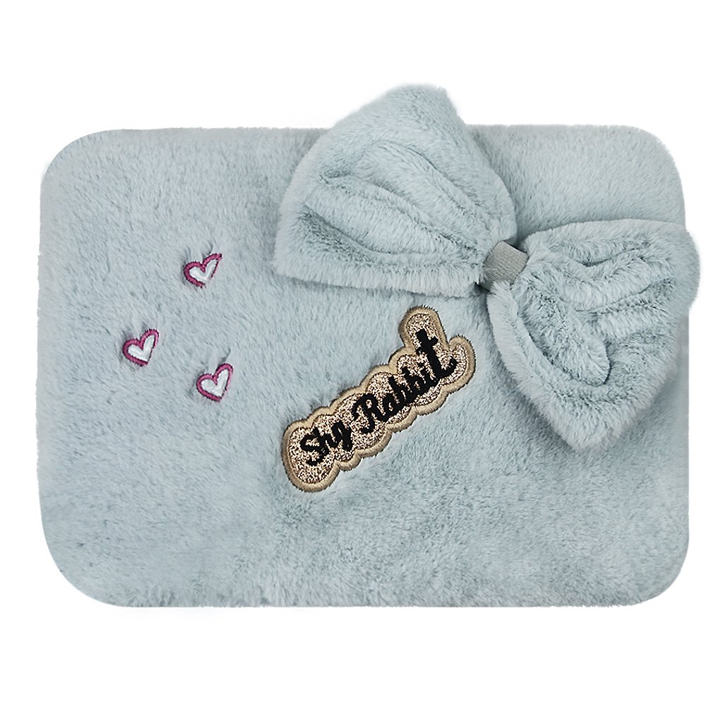 Bowknot Rechargeable Explosion-Proof Safe Hand and Foot Warmer Portable Electric Hot Water Bottle Warmming Bag with Plush Detachable Cover,Winter Warm Gifts for Her