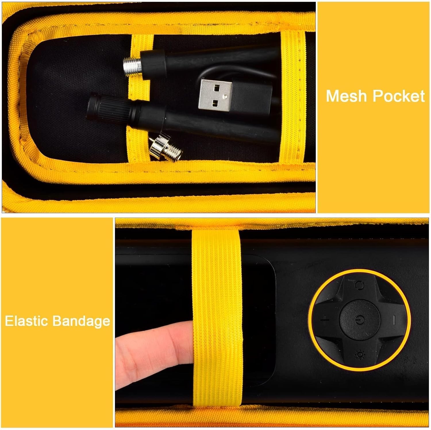 Case Compatible with Fanttik X8 for APEX/APEX EV Tire Inflator Portable Air Compressor. Storage Holder for Hafuloky for modari for OlarHike for LOLSSA for Yeskuyan Air Pump (Box Only) - Yellow - Image 4