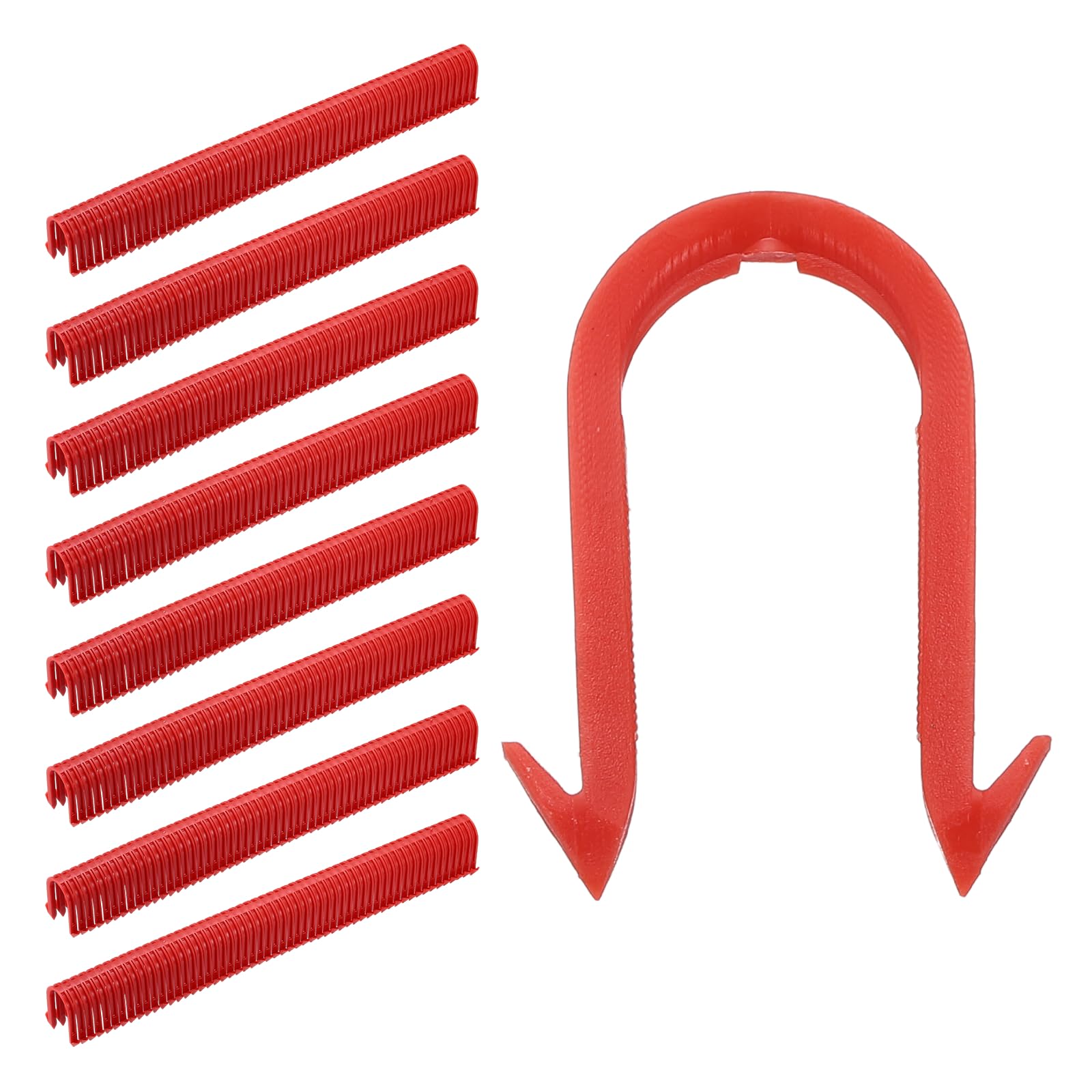 PATIKIL 1100 Pcs Foamboard Staples, 16mm PEX Pipe Staples U Shape Plastic Floor Heating Staple for Foam Board Insulation Tarp Tubing CPVC Copper Pipe Fixing,Red