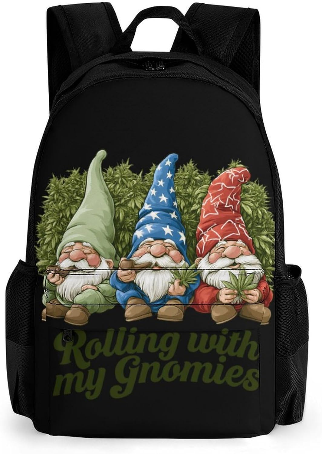 Gnomes With Weed Leaves Backpack Lightweight Backpacks Work Bag