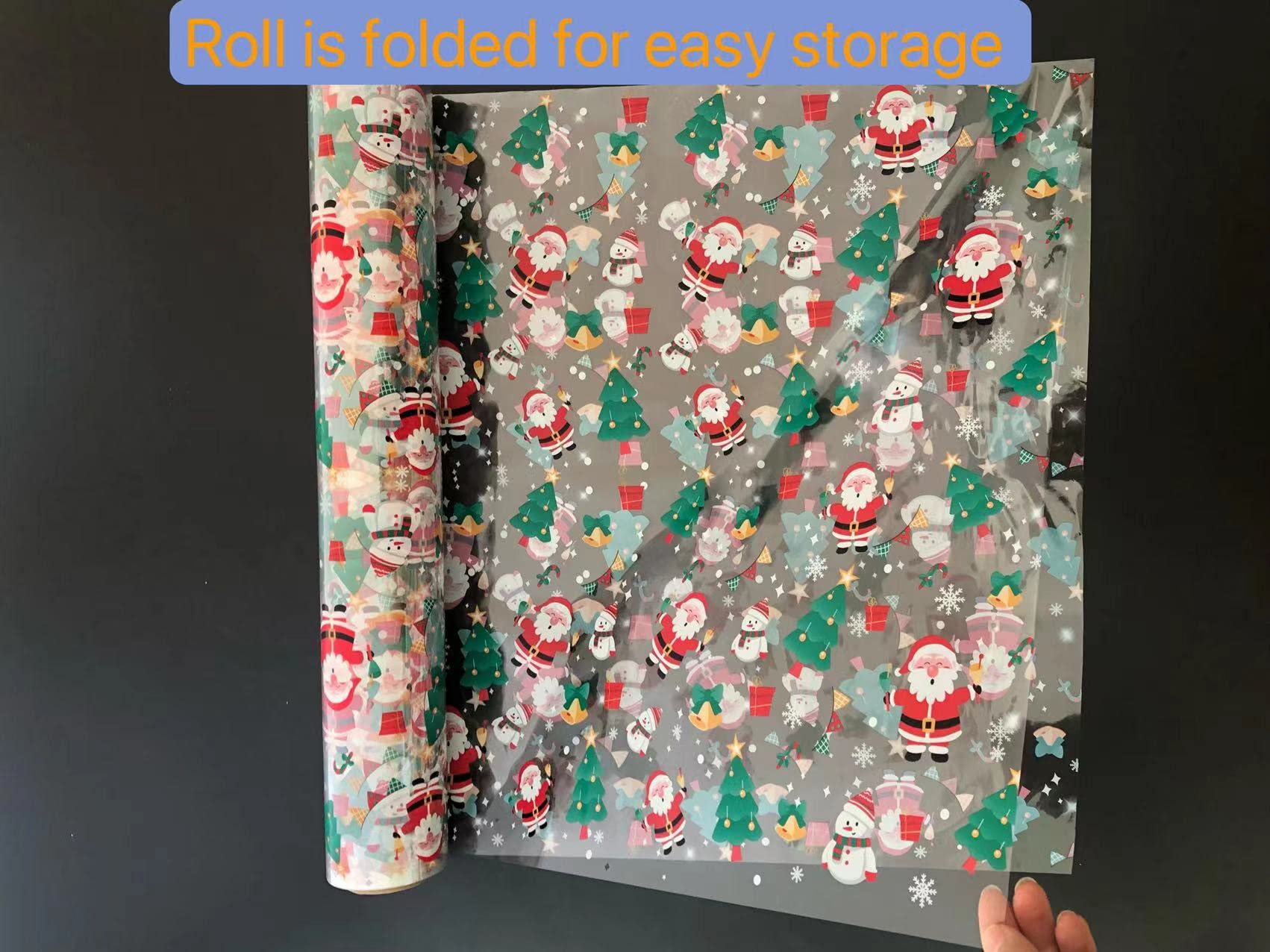 Christmas Cellophane Wrap Roll 100 Ft X 31.5 Inch Xmas Gift Basket