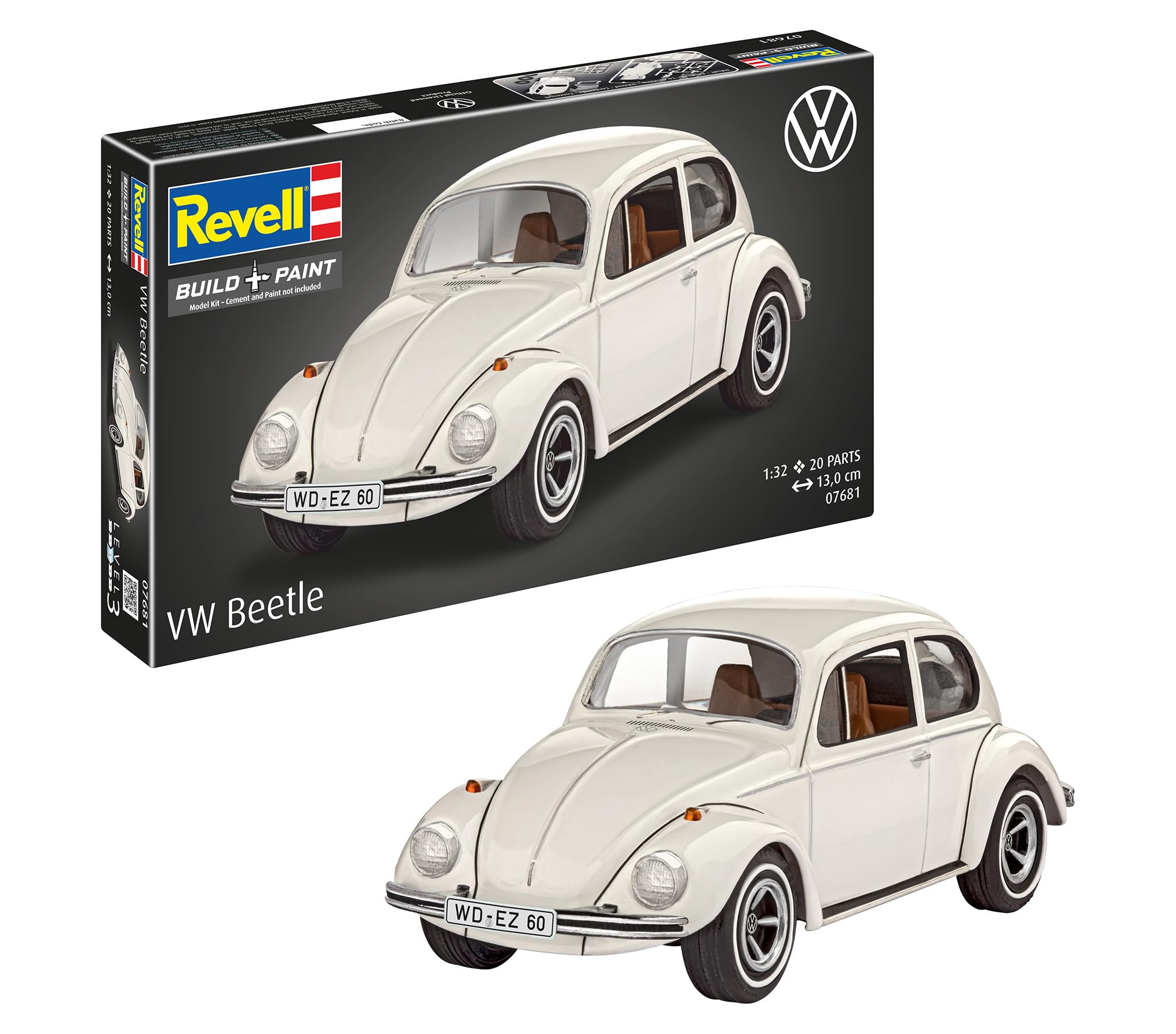 Revell 07681 VW Beetle 1:32 Scale Unbuilt/Unpainted Plastic Model Kit