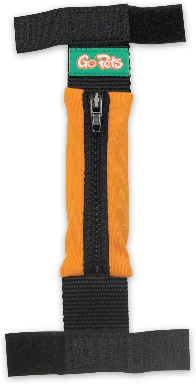 GoPets Treat or Poop Waste Bag Holder and Dispenser Lay Flat Leash Attachment Expandable Stretchy Pleated Lycra