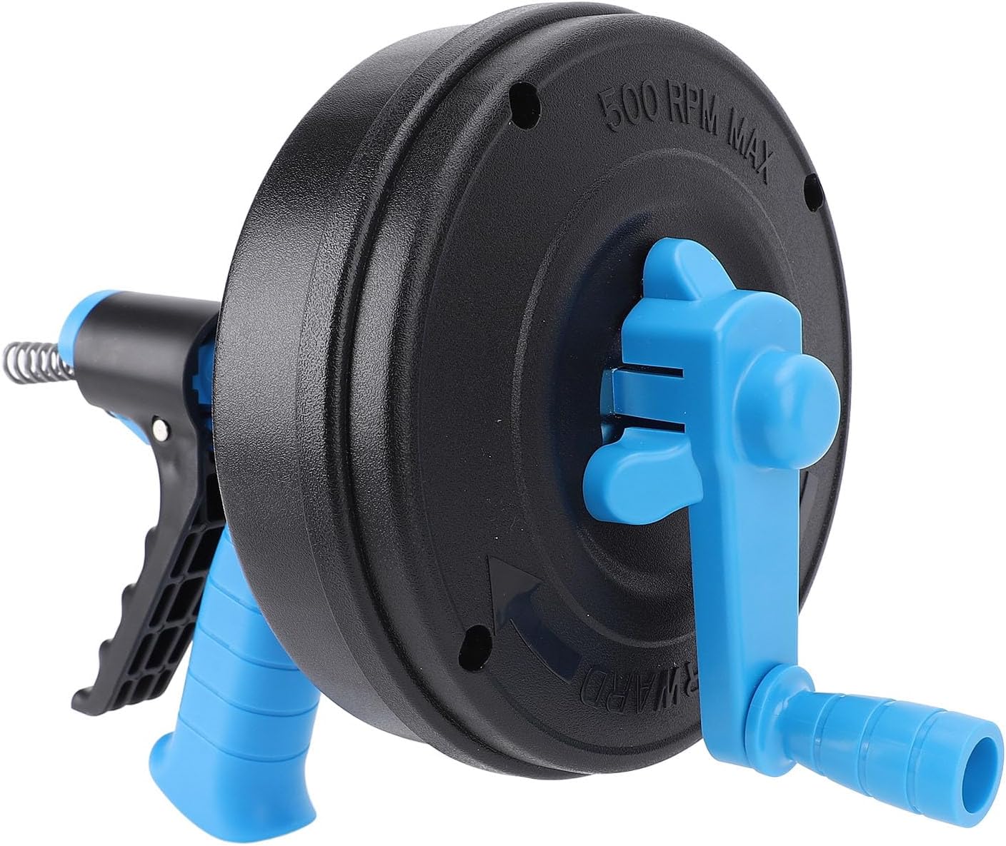 WALFRONT Drain Auger 65 Manganese Steel Heavy Duty Plumbing Snake, Flexible Pipe Clog Remover with 2 Modes for 50-75mm Toilet Kitchen Drain Cleaning (7.5m Spring)