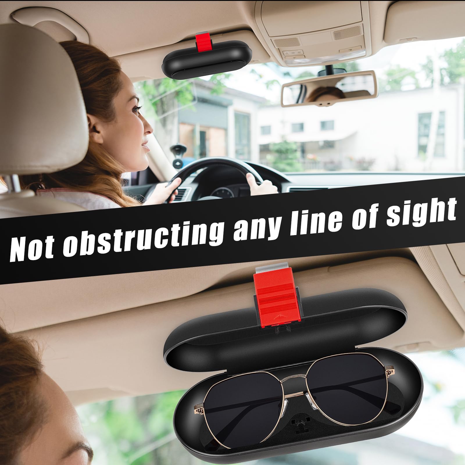 Produktbild von Acpetdr 4 PCS Auto Sonnenblende Brillenhalter, Sonnenbrille Auto