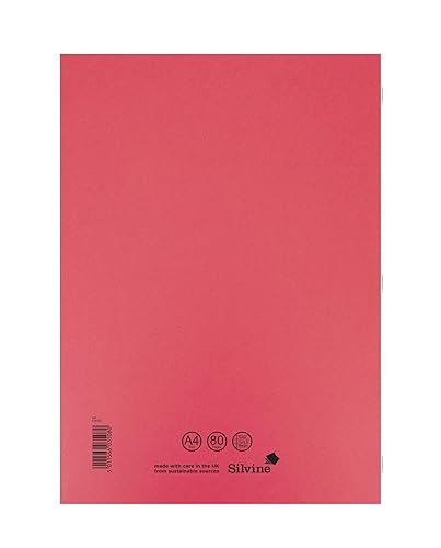 Miniatura 2 de Silvine Cuaderno de ejercicios A4 rojo, forrado con margen, 80 páginas (paquete de 10)