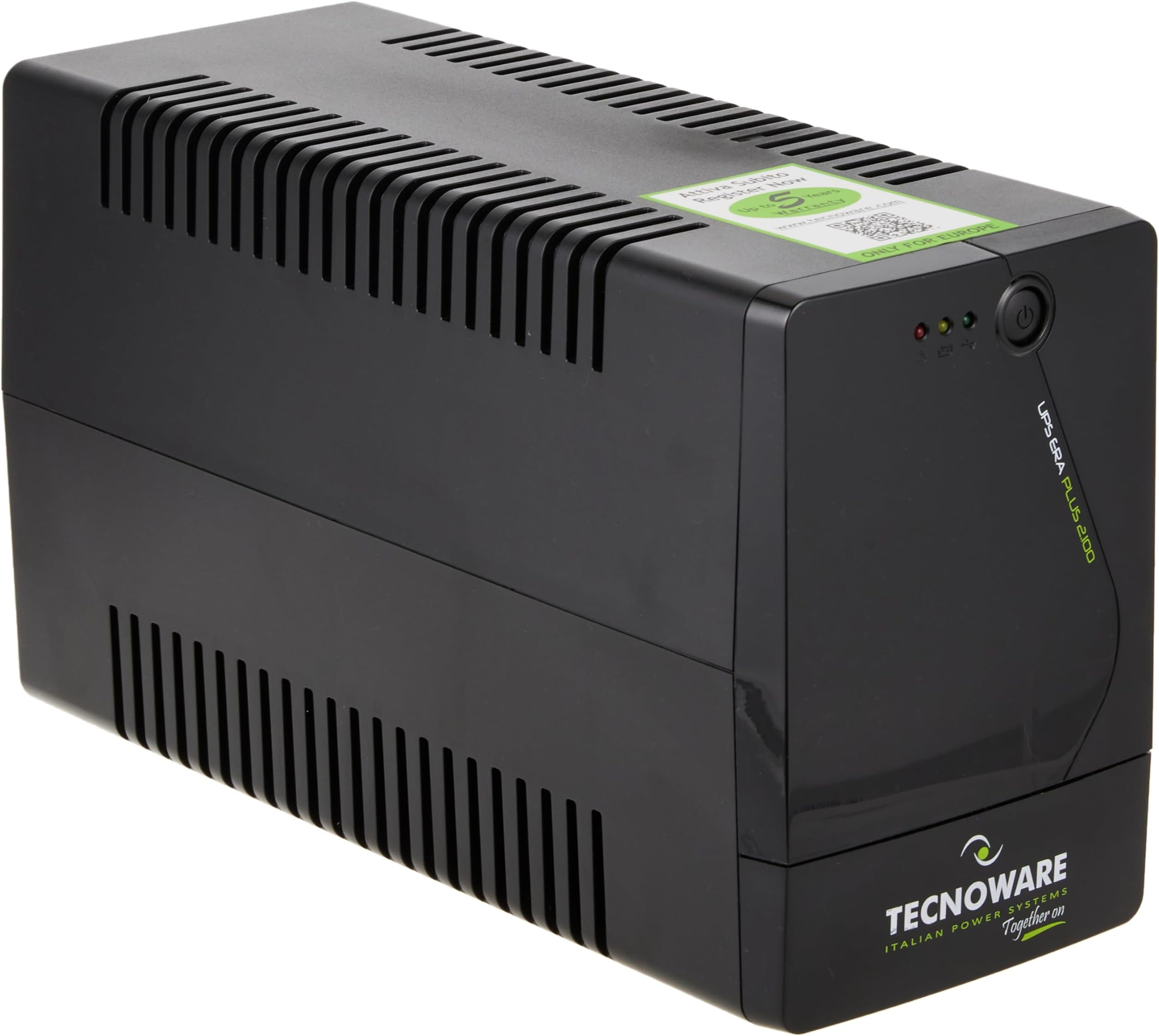 – UPS ERA PLUS 2100 TOGETHER ON - 2100 VA - IEC outputs - Autonomy up up to 40 min with 1 PC or 120 min with Modem Router, AVR Stabilization