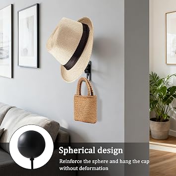 180° Motorcycle Helmet Rack Wall Mounted Rotatable Helmet Stand with 2 Hooks for Hard hat Handbag Coats Caps