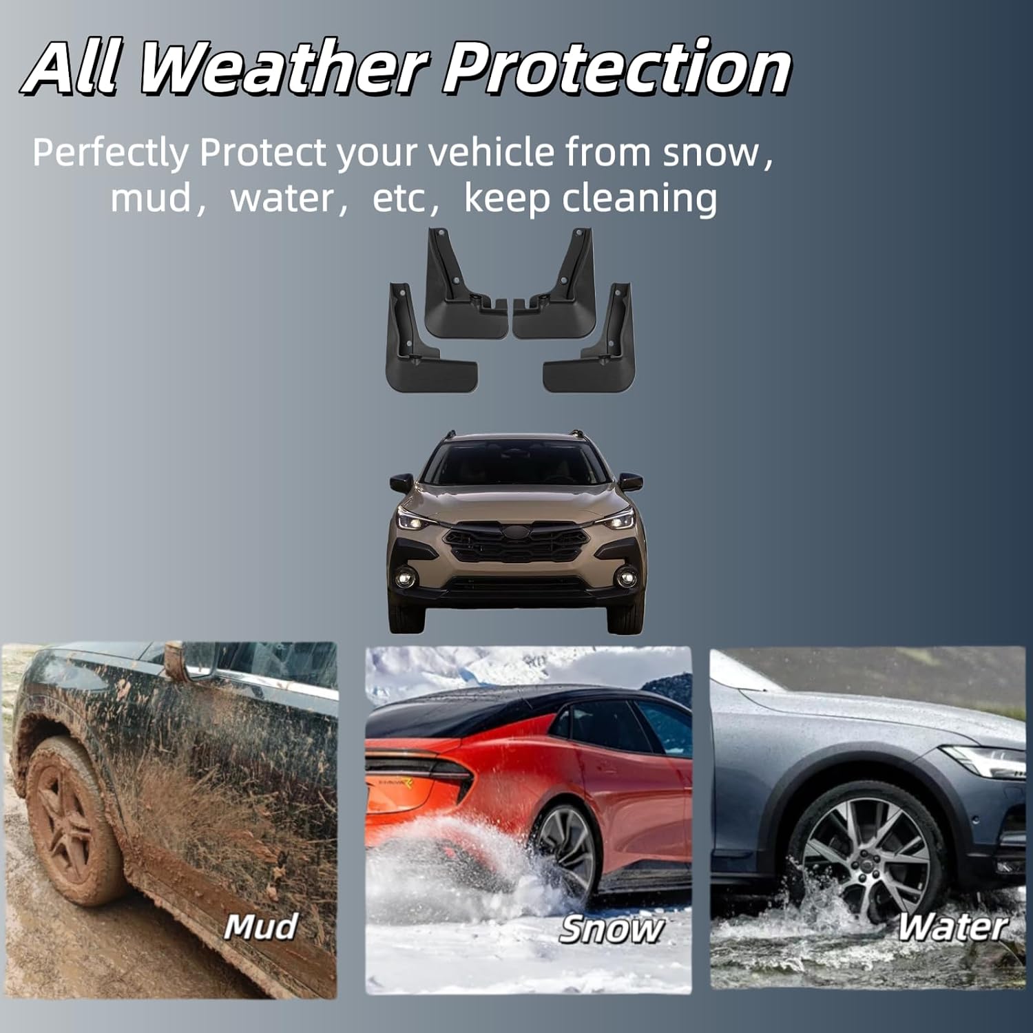 Mud Flaps Splash Guards for Subaru Crosstrek 2024-2026, Custom Fit All Weather Tire Protector, Exterior Accessories