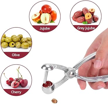 Cherry Pitter, Olive Stoner Pitter Olive Stainless Steel Cherry Picker Tool Heavy Duty Pit Picker Tool Fruit Pit Remover with Lock