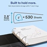 Avery Showcase Standard View 3 Ring Binder, 2" Slant Rings, 530-Sheet Capacity, 2.8 Inch Wide Spine, 1 White Binder, Ideal for Lightweight Organization and Occasional Referencing (19701) – view 3