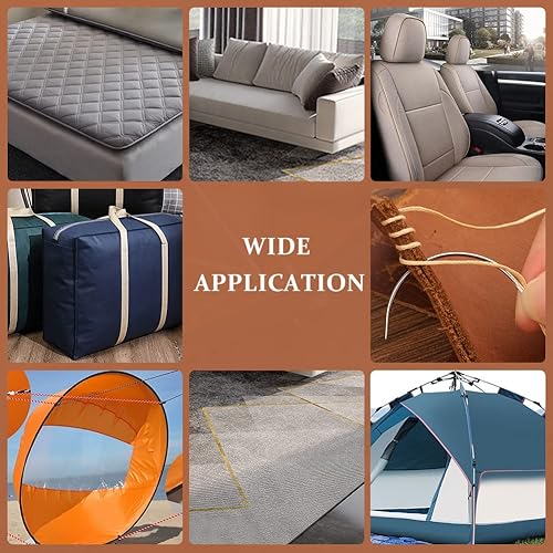 Miniatura 7 de 20 agujas de coser de cuero, el kit de agujas de coser resistentes incluye aguja de cuero curvada, aguja de saco, aguja de coser a mano, agujas de