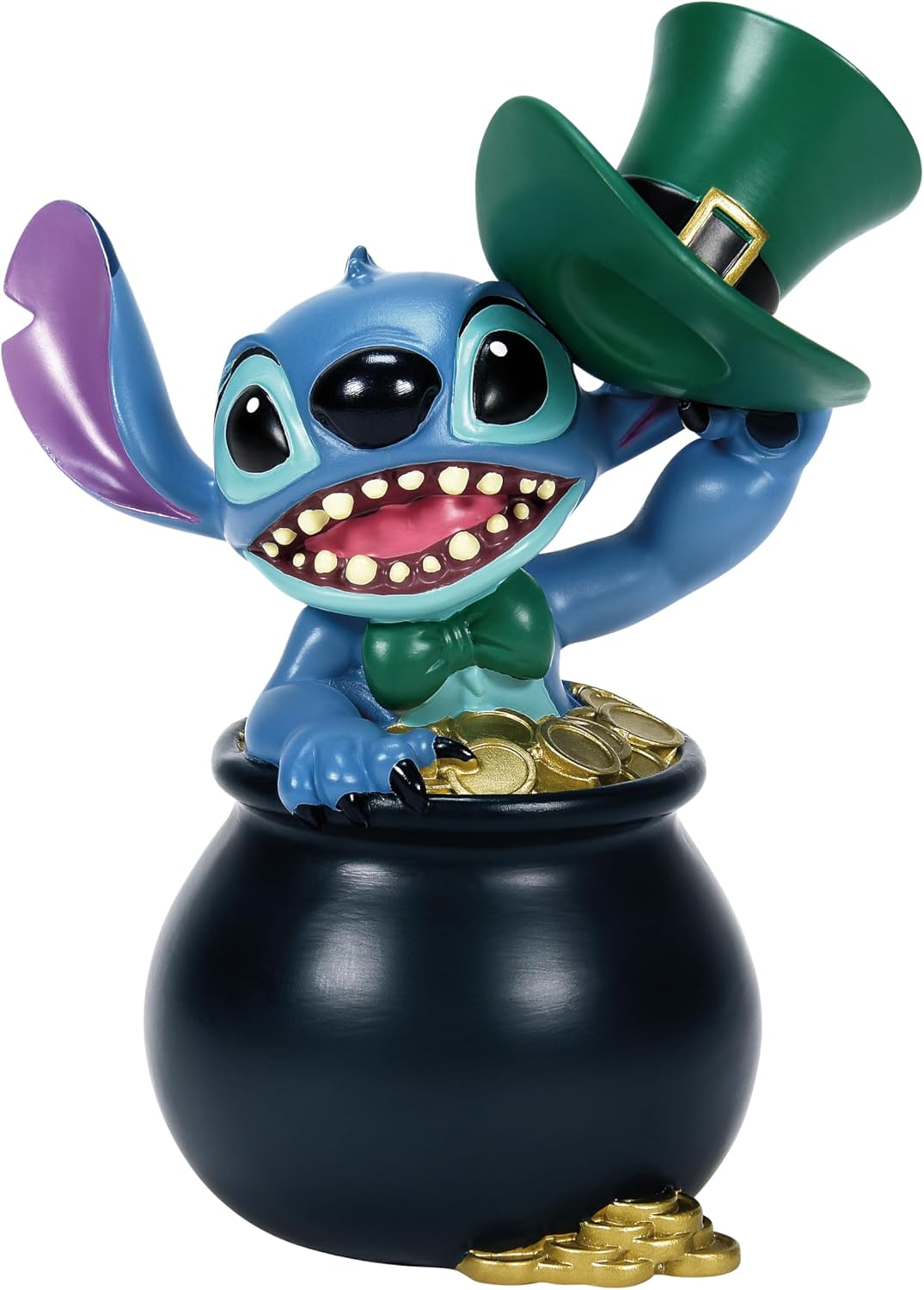 Enesco Disney Showcase Lilo and Stitch St Patrick's Day Pot of Gold Figurine, 5 Inch, Multicolor