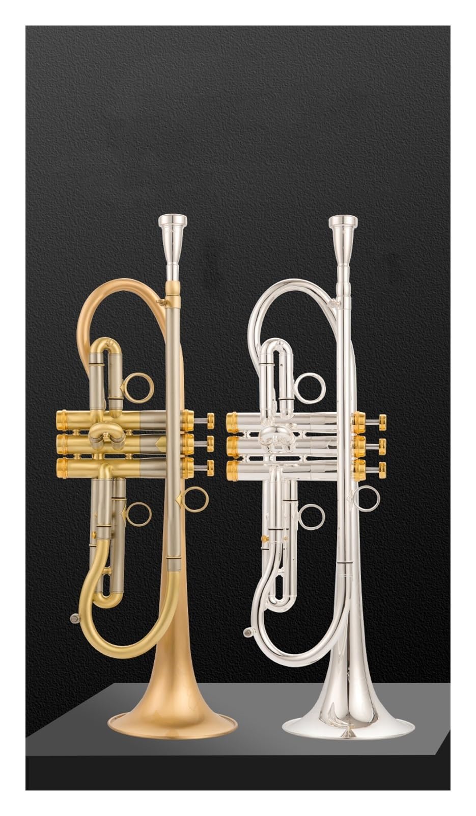 trąbka instrument Profesjonalna trąbka TR800 ze szczotkowanej złotej miedzi posrebrzana o wysokiej jakości wykonania w instrumencie trąbkowym B(Color:Gold)