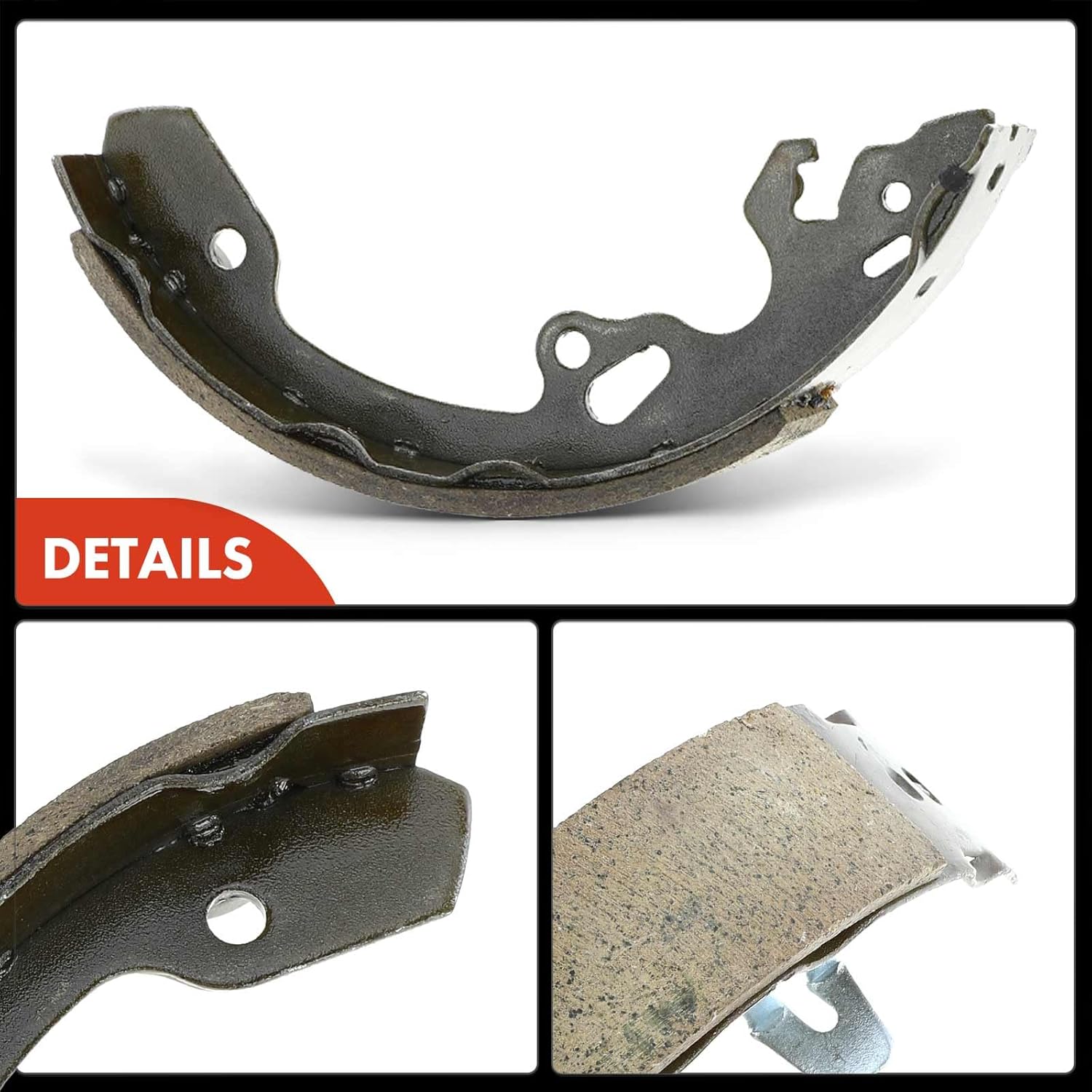 A-Premium Rear Ceramic Brake Shoe Set Compatible with Ford Focus 2000-2011 with Rear Brake Drum 4-PC Set