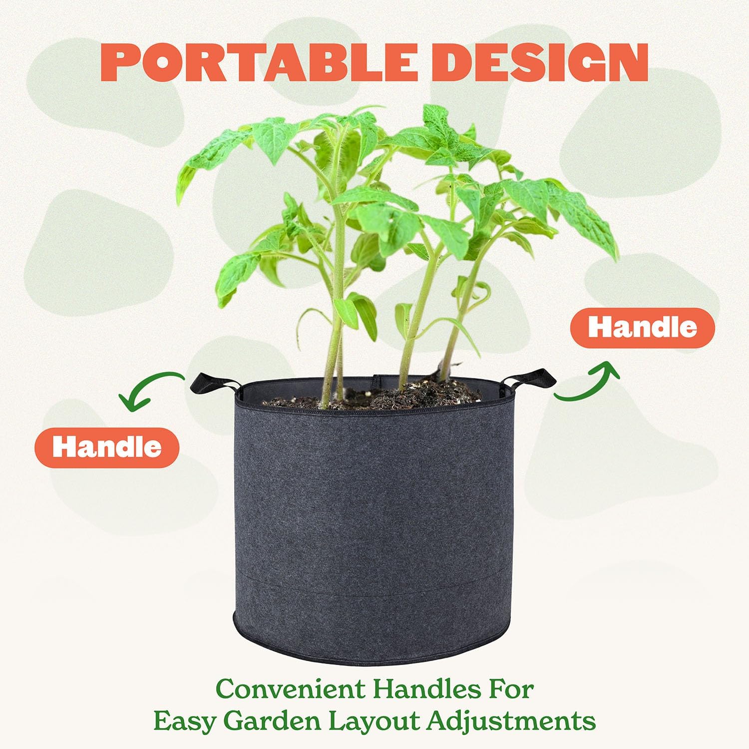 Epic Gardening 5 Pack 5 Gallon Grow Bags with Handles (Lined) - Heavy Duty Fabric Pots for Vegetables, Herbs & Flowers - Breathable Cloth Planters for Indoor & Outdoor Gardening, Moisture Retaining