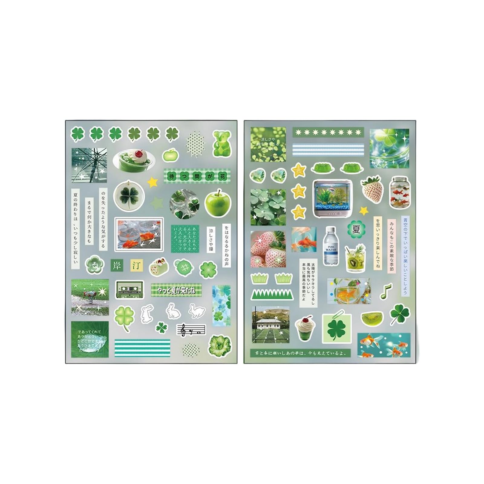 Aesthetic Foodie Sticker Adhesive Synthetic Paper for Water Bottle Notebook Journals Scrapbooking Decorations Japanese Aesthetic Food