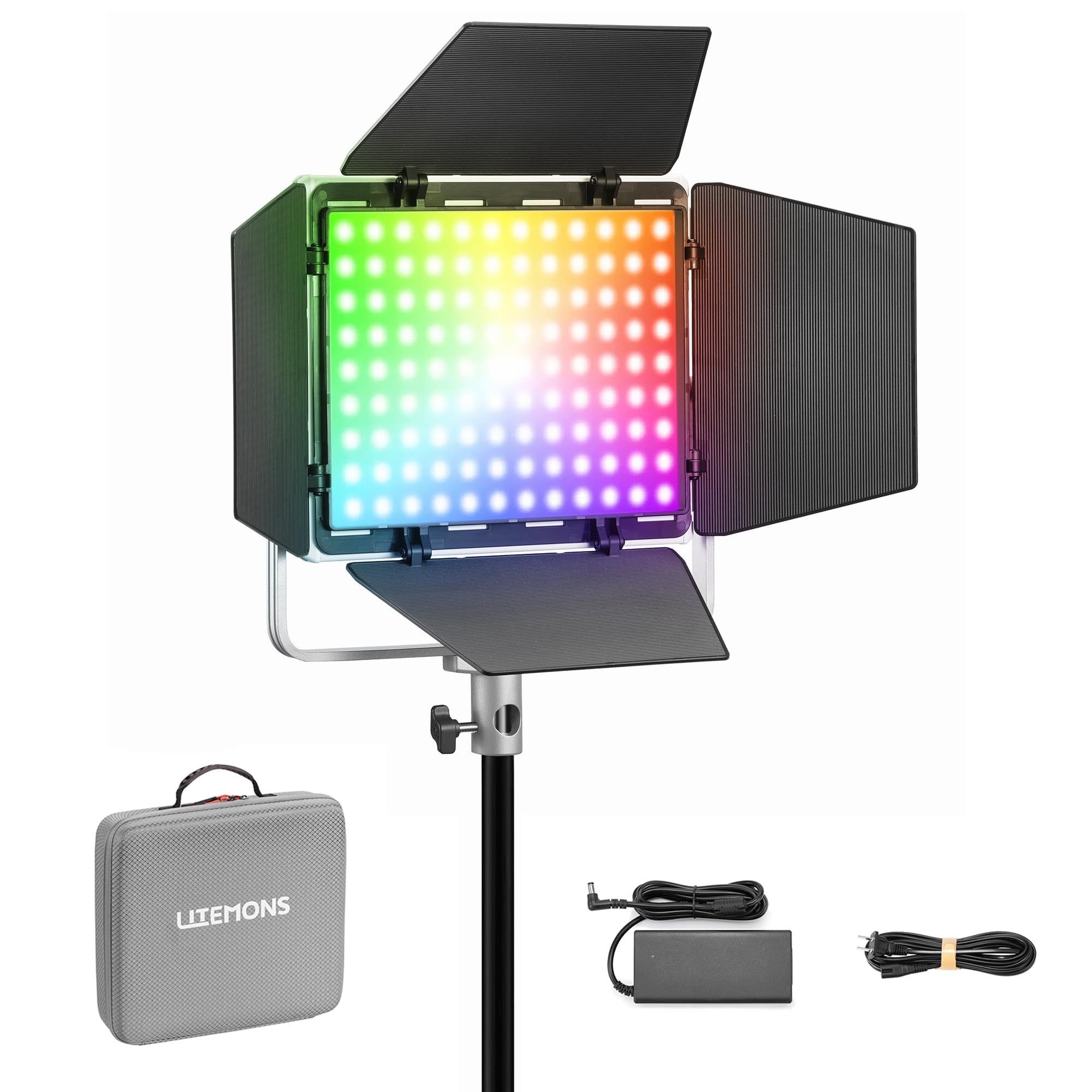 Godox Litemons LP400R 36W RGB LED Light Panel with Barndoor, 1800K