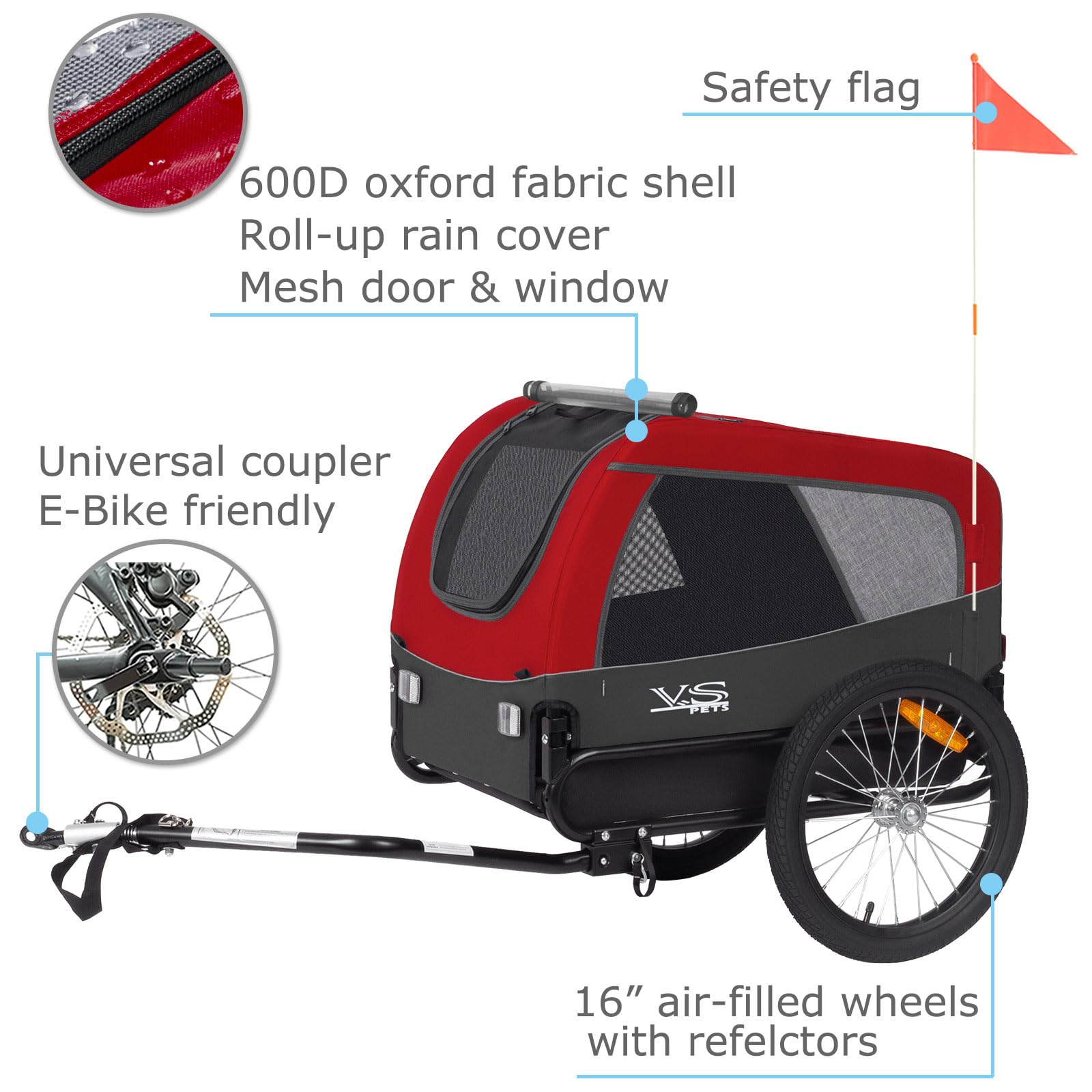 Tiggo VS Medium Hundeanhänger Fahrradanhänger für Hunden bis 23kg