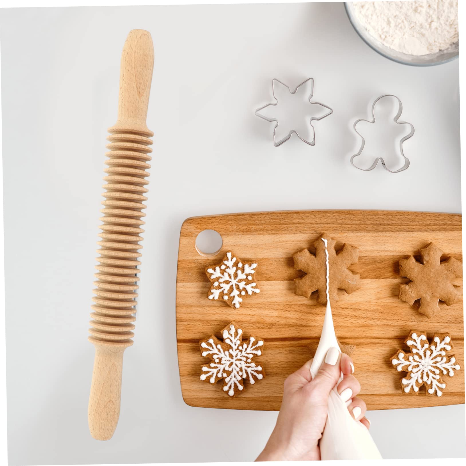 Mattarello per Maccaronara in Legno Angoli Arrotondati e Manico Confortevole, Rullo per Tirare la Pasta per Pane e Pizza in Cucina