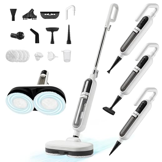 Livatro Steam Mop for Floor Cleaning with Rotating Scrubbing Pads Steamer