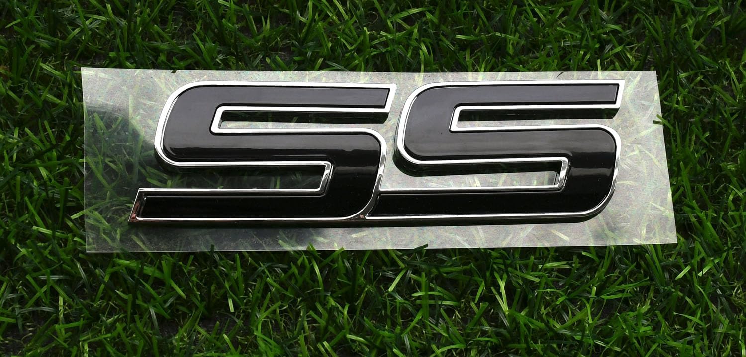 1Pc Front Door SS Decal Stickers 3D Nameplates Badge Emblem Compatible with Impala Trailblazer SS 15211285 Universal Vehicles, Cars, Truck (Chrome Red)