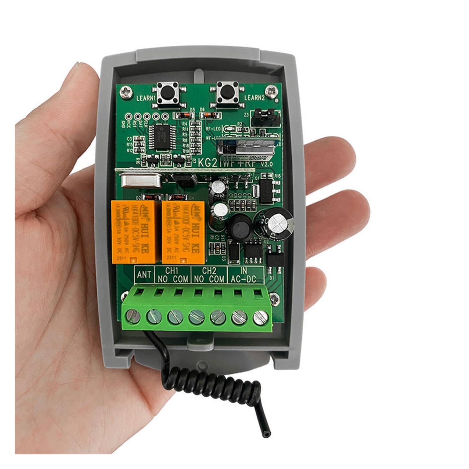 WIFI Garage Door Receiver 2CH 433.92MH-z Universal Fixed Rolling Code 7-32V(85-250V Tuya 433.92mhz receiver)