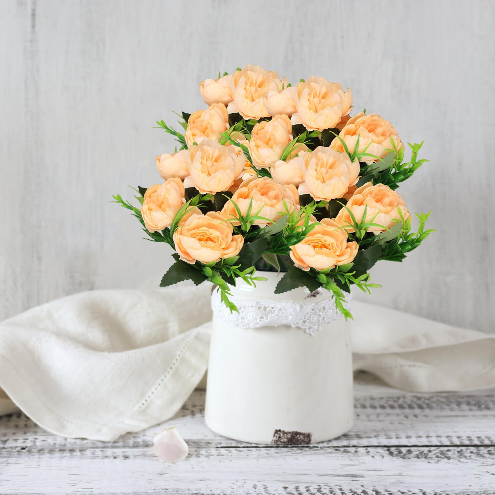 astylishome Decorative Artificial Flowers Peony Bouquet Big Peonies Flower with Stems for Wedding Home Office Hotel Decoration Table Centerpieces DIY Floral Arrangements Yellow 0809 - Image 4