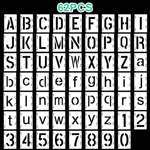 Vista 15 de Augshy Plantillas de Halloween, paquete de 56 plantillas de pintura de calabaza, plantillas de plástico para pintar sobre adornos de madera