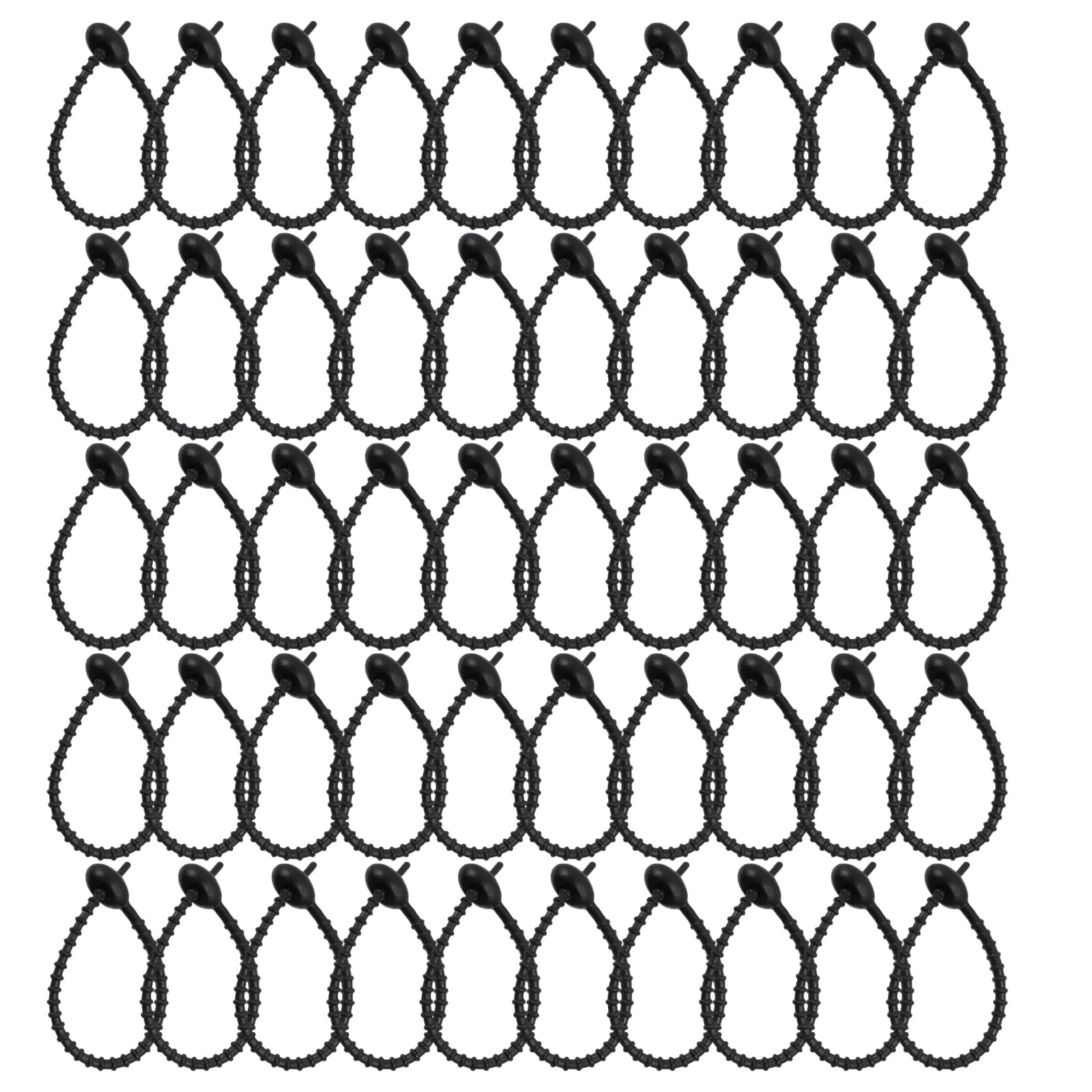 Attaches de câble en silicone Coshar : lot de 50 organiseurs noirs multifonctions
