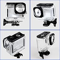 Vista 2 de Carcasa impermeable para GoPro Hero11 10 9 Max Lens Mod, carcasa protectora de buceo subacuático 40M con accesorios de soporte