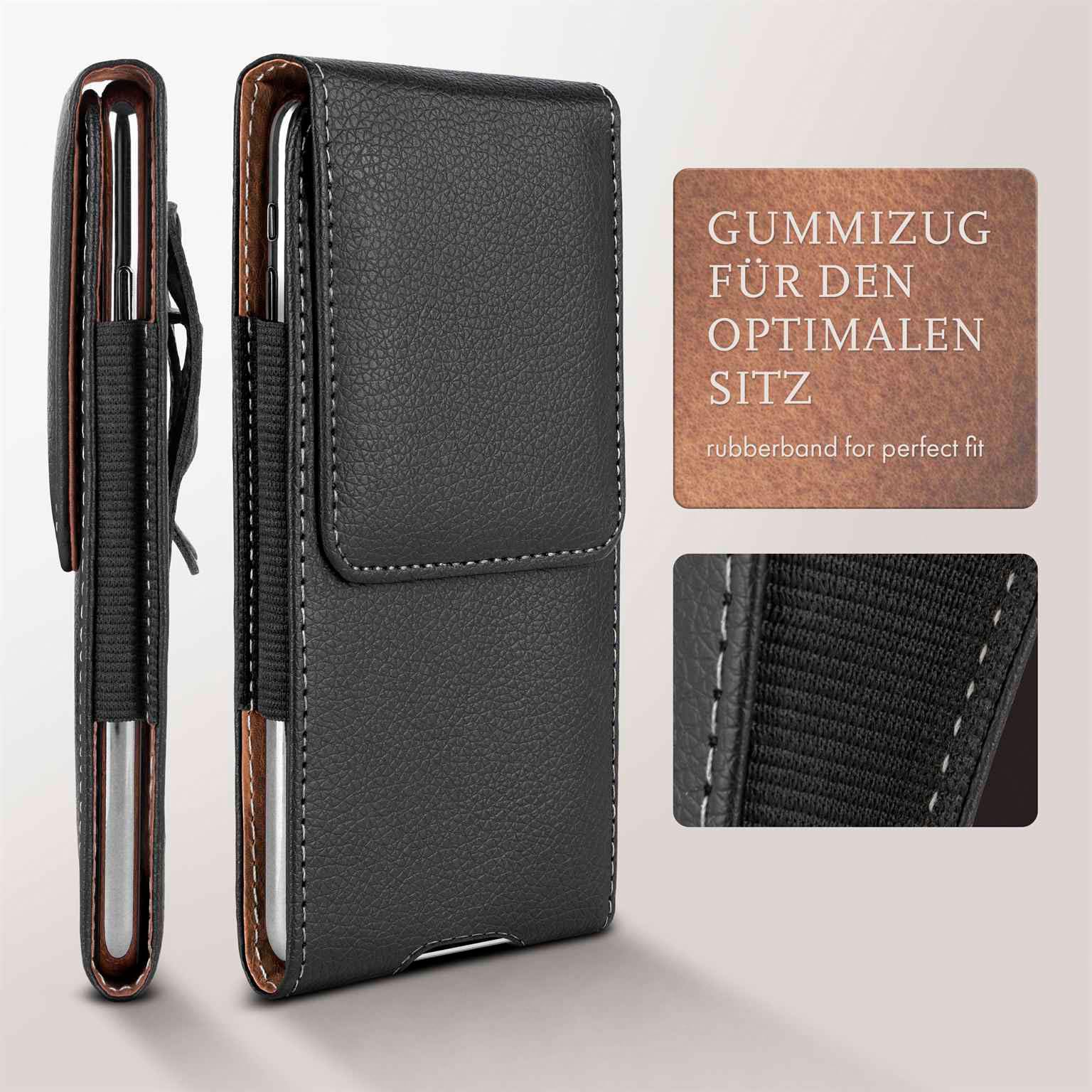moex Plug Case für Samsung Galaxy S26 Ultra Hülle mit Gürtelclip, Handy Gürteltasche PU Leder, Handyhülle zum Einstecken, Lederhülle Gürtel Schutzhülle Einsteckhülle Etui, Schwarz