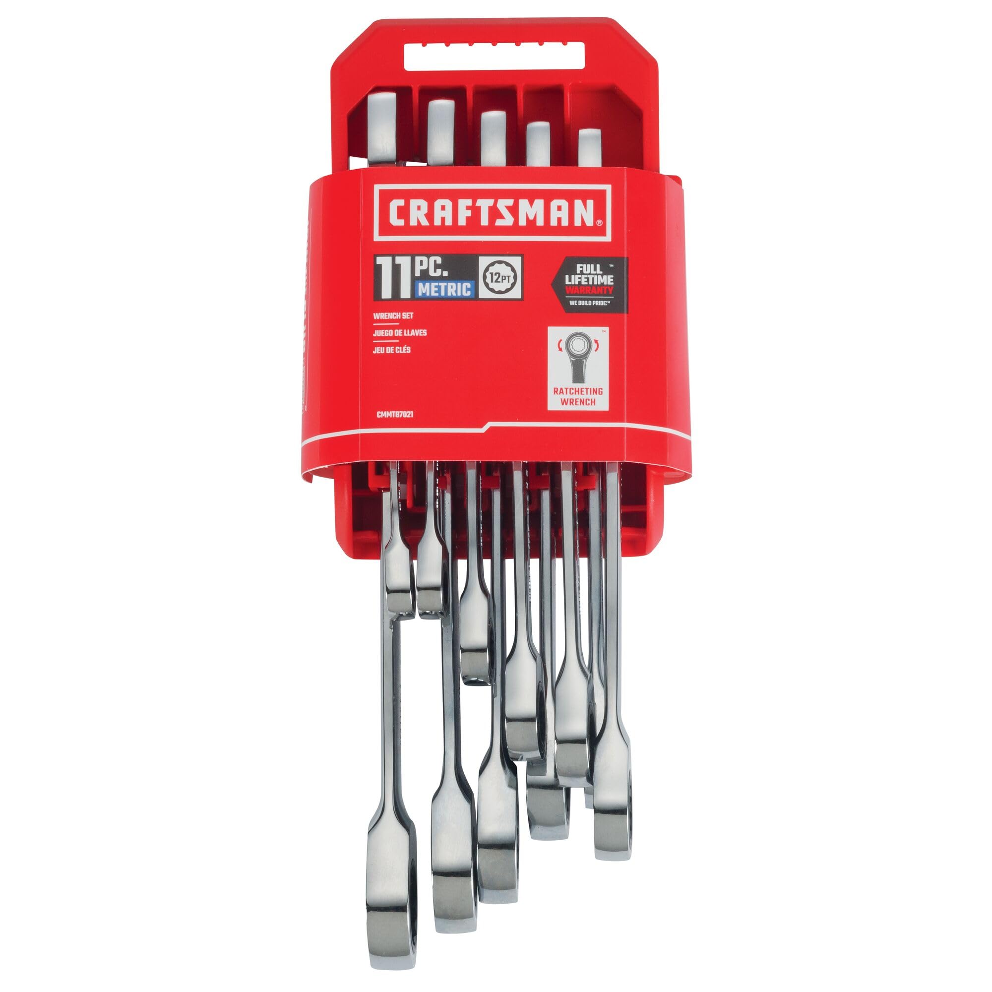 Craftsman CMMT87021 - Juego de llaves de carraca métricas de 11 piezas de 12 puntos