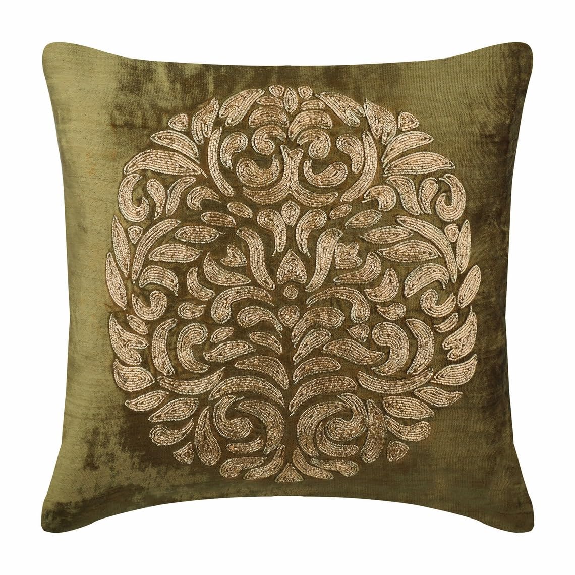 The HomeCentric Decorativo Verde e oro 65 x 65 cm Cuscino, Velluto Fodere per cuscini, Verde Fodera per cuscino con, Moderno Geometrico - Velvet Toppings