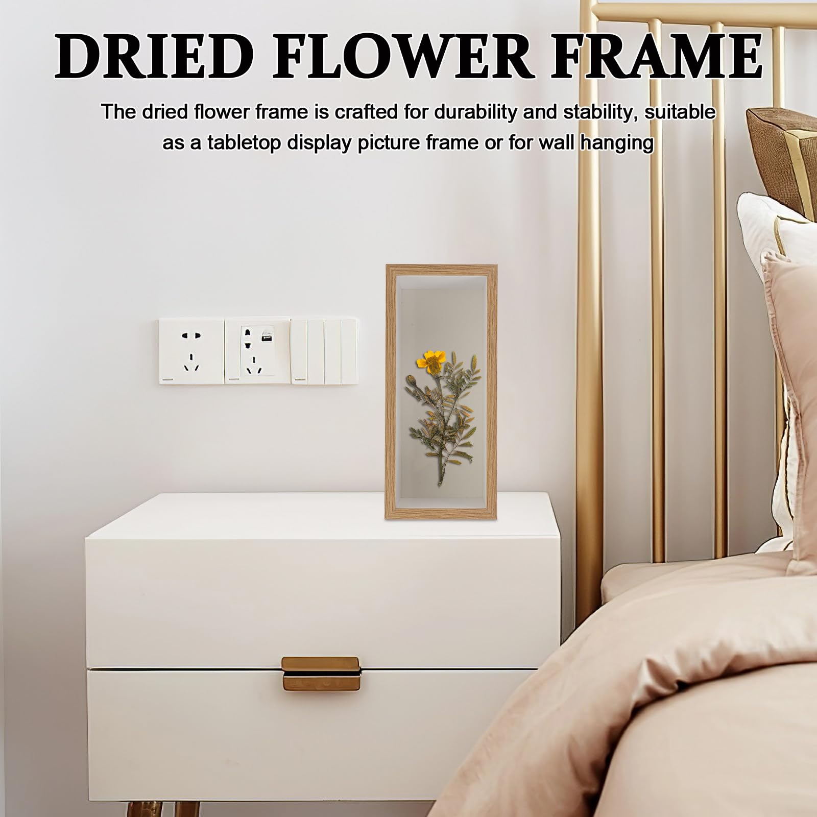 Gatuida Marco de Fotos Rectangular de MDF y Acrílico Fácil Acceso con Panel Acrílico Desmontable y Diseño Rústico para Manualidades DIY y Decoración de Pared