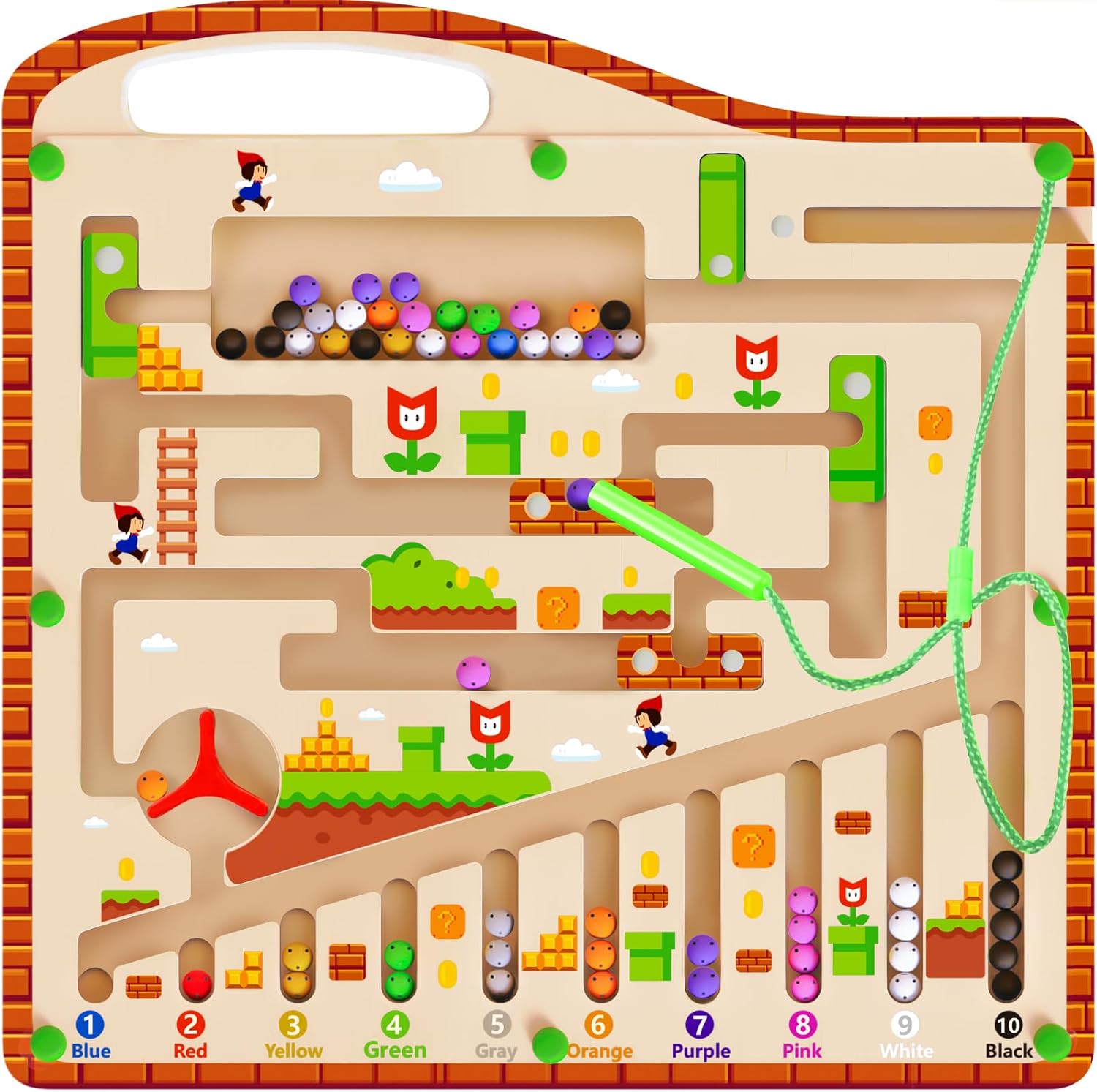 SYNARRY Jeu Magnétique 3 En 1 - Labyrinthe - Chiffres Et Couleurs - Jeu De Tri Montessori - À Partir De 3, 4, 5, 6 Ans - Jouet De Motricité - Cadeau Pour Tout-petits, Filles Et Garçons
