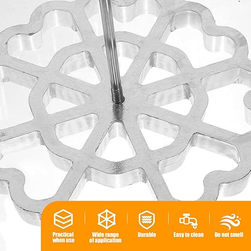 Miniatura 4 de Ciieeo Rosette Timbale Set Moldes de aluminio para gofres con mango de madera, utensilios de cocina antiadherentes, herramientas de pastelería sueca