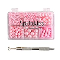 Vista 13 de Kasvan Gránulos de azúcar dorados y plateados, perlas de caramelo comestibles con bolígrafo espolvoreador de 4 garras, 8.32 onzas, paquete de caja