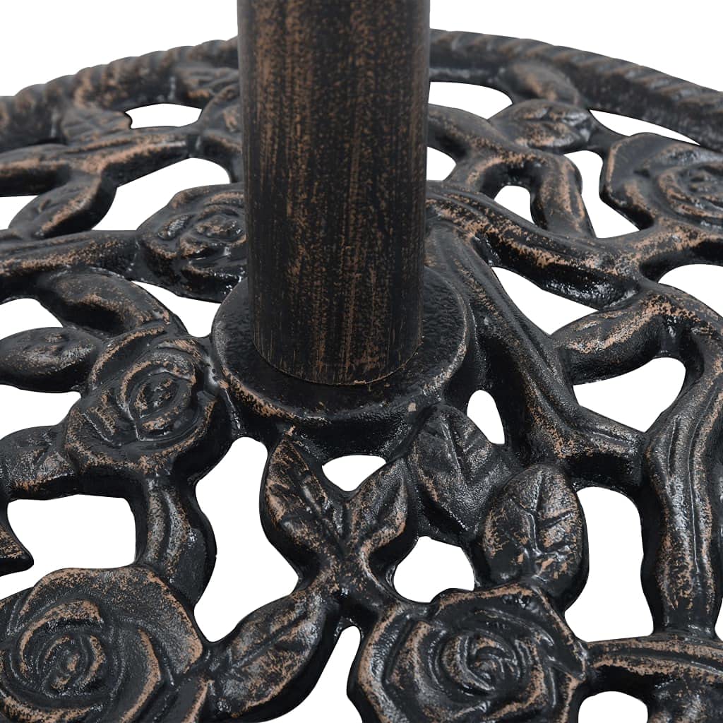 Socle de Parasol Bronze 12 kg 48 cm Fonte,Pied De Parasol,Pied De Parasol Lourd,Pied De Parasol sur roulettes