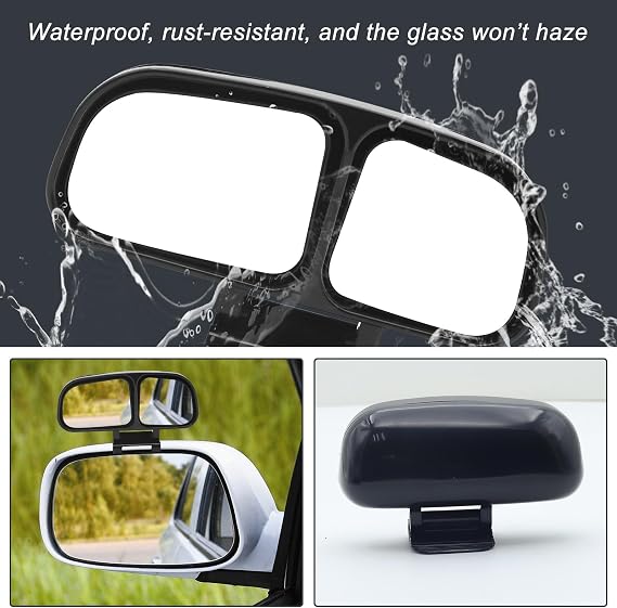 Universal Car Auxiliary HD True Glass Mirror, Adjustable Wide Angle Auxiliary Double-Side, 1Pcs (Left)