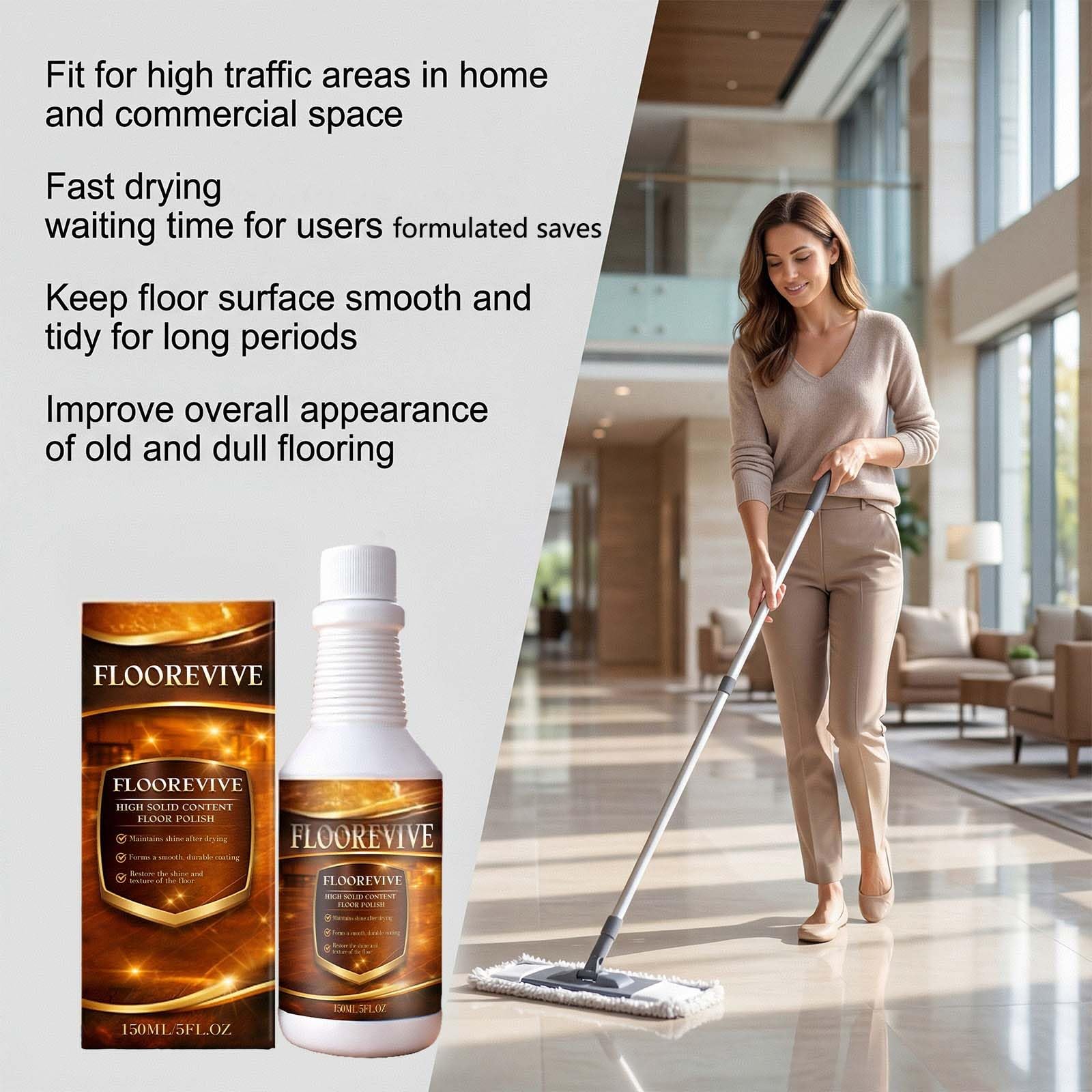 Restaura Shine & Cover Fine Scratches Floor Polish, Quick Shine Floor Cleaner Polish, Wood Fl/oor Natural Care And Repair Agent,High-Solids Flo/or Restorer para la eliminación de pequeños arañazos (5