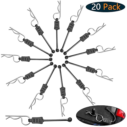 Miniatura 8 de Clips de cuerpo RC con lengüetas para 110 112 114 Arrma Axial SCX10 Redcat Tamiya HSP Himoto, paquete de 20 (plateado)