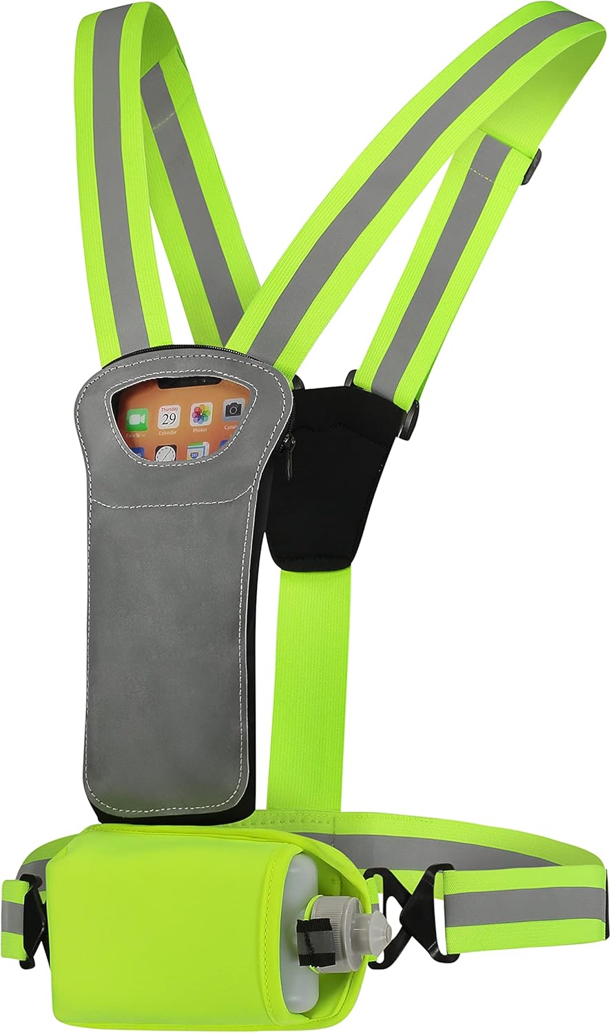 Athlé Reflective Vest with Water Bottle Holder and Phone Holder