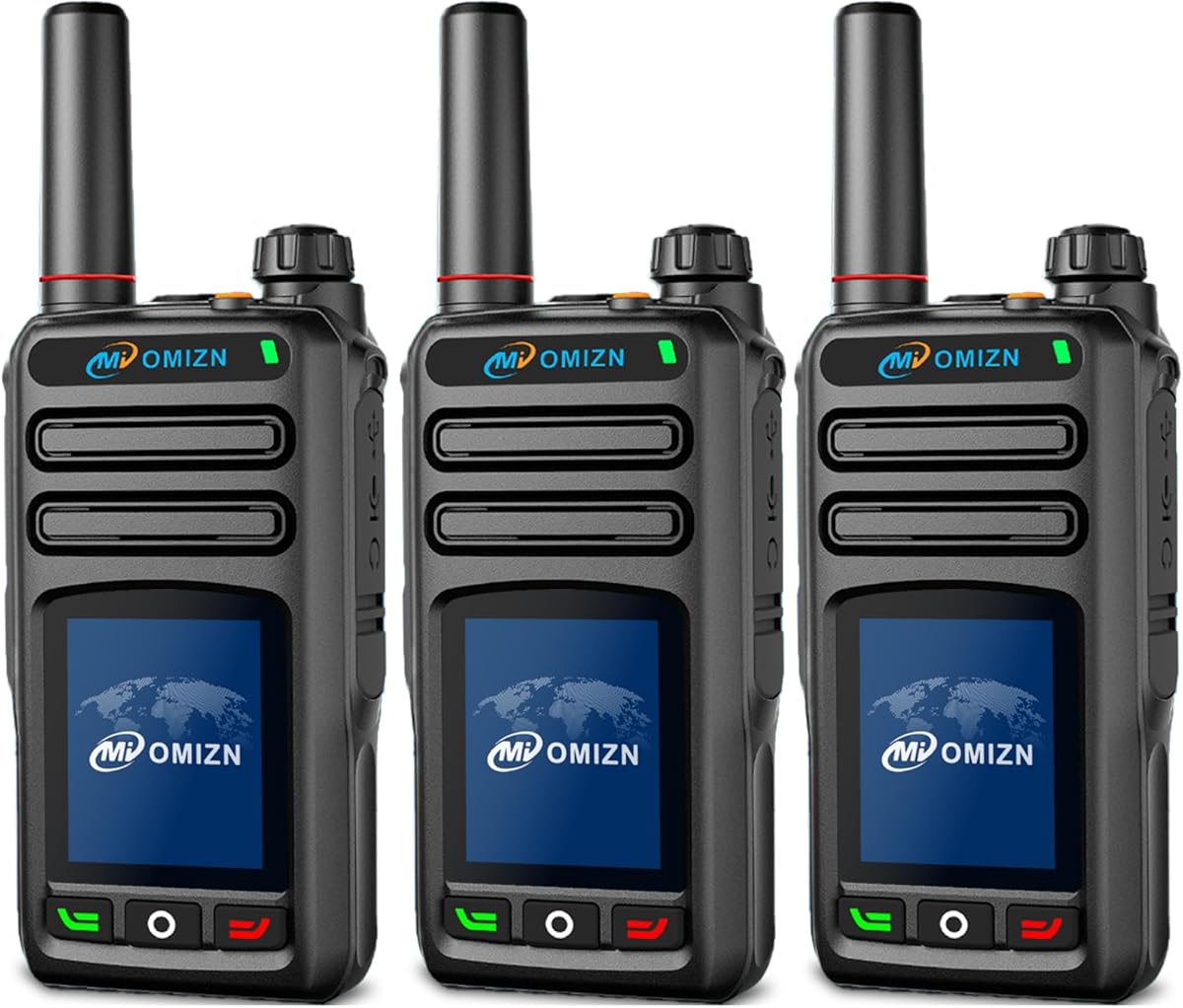 OMIZN 5G LTE Walkie Talkie, Unlimited Range, Lifetime Free, AES256 Encryption, IP65, Portable, Long Battery Life, Type-C Charging, 3 Pack : Electronics