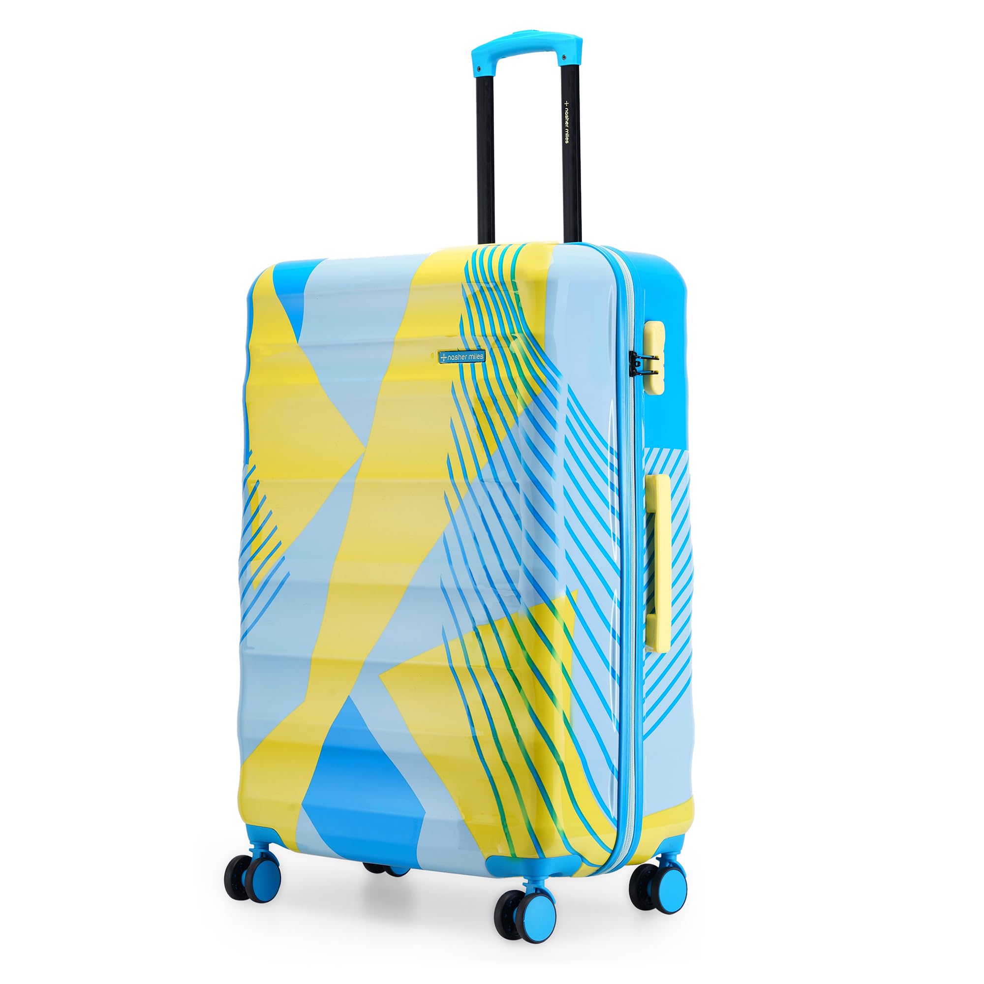 Chicago Hard-Sided Polycarbonate Printed Check-in Luggage Lemon Teal 28 inch (75) Trolley Bag