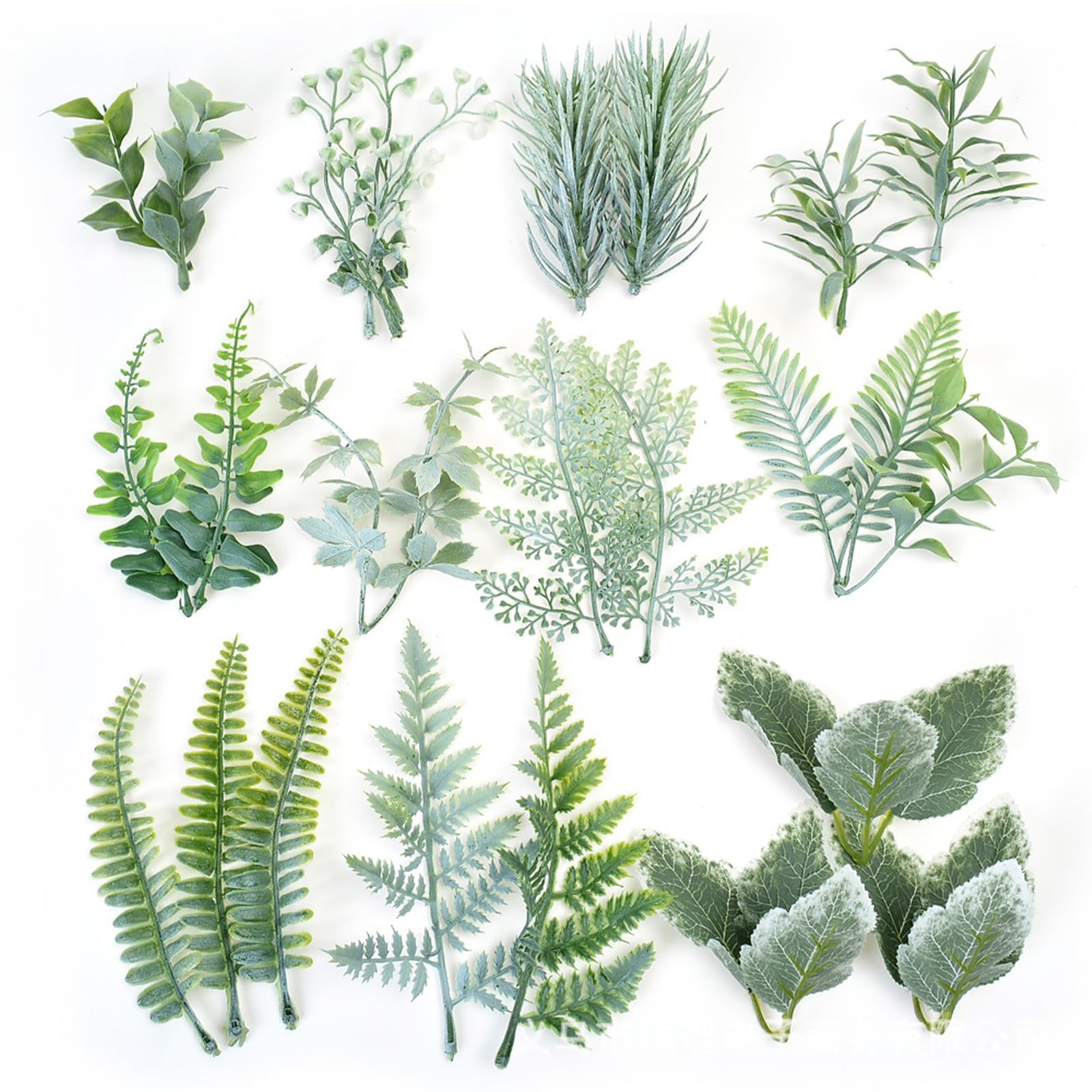 NZVQH 33 Pieces Artificial Leaves, Artificial Greenery Foliage, 11 Styles Reusable Plastic Fake Leaves for DIY Floral Bouquets, Wedding and Party Decor Arrangements