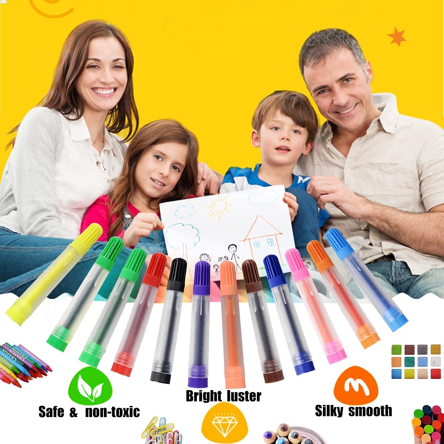 PENCCOR 208 części Deluxe Art Creativity Set Box dla początkujących wspaniały prezent dla dzieci