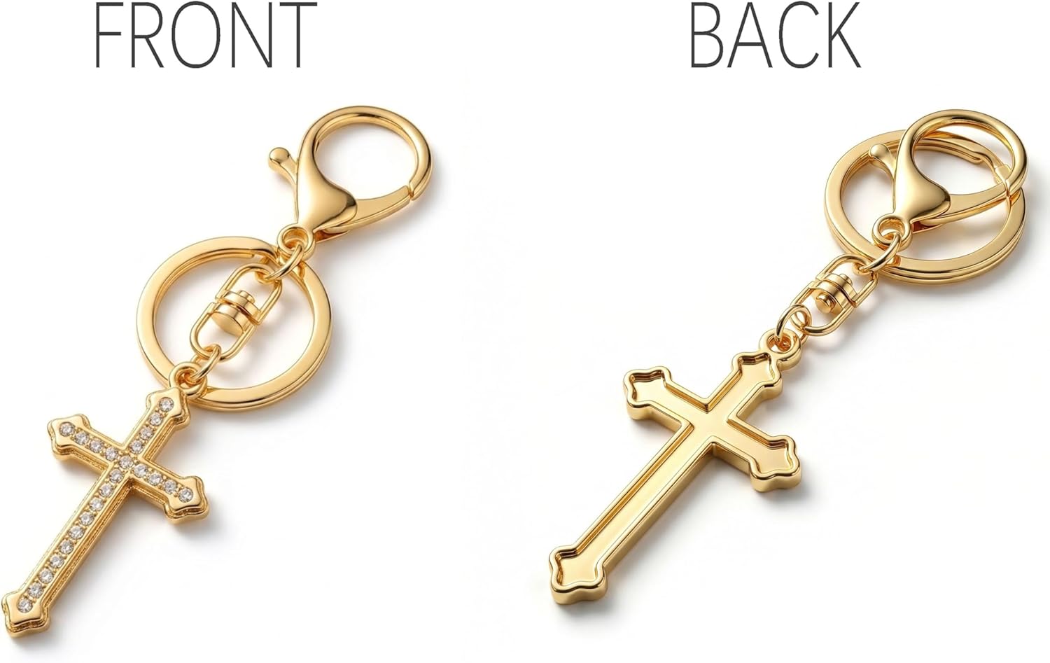 Cross Rhinestone Keychain Charm Pendant Purse Bag Cute Crystal Key Holder Key Ring Purse Charms for Handbags - Image 6