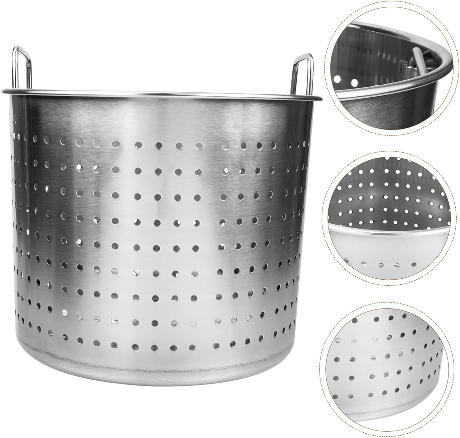 Leaky Pot Meat Drain Stainless Steel with Handle for Crawfish